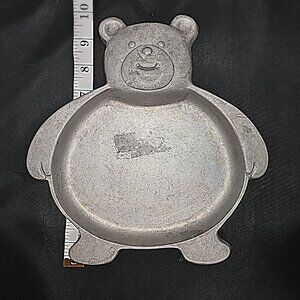 Vintage Carson Pewter Teddy Bear Tray ~ Made in the U.S.A.